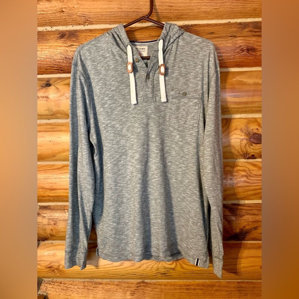 Men’s Ruff Hewn Long Sleeve Heather Grey Tee T-Shirt Medium
